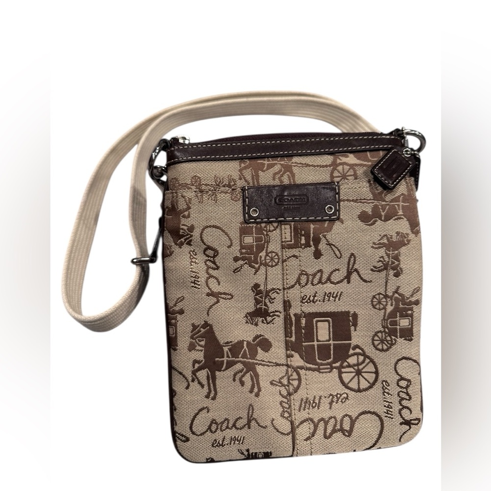 Coach Tan and Brown Messenger Bag - Picture 1 of 7